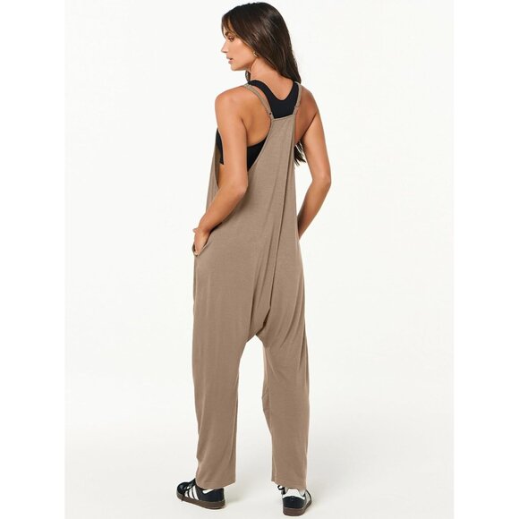 Women Khaki Casual Summer Overalls Sleeveless Spaghetti Strap Romper Jumper - Picture 5 of 6